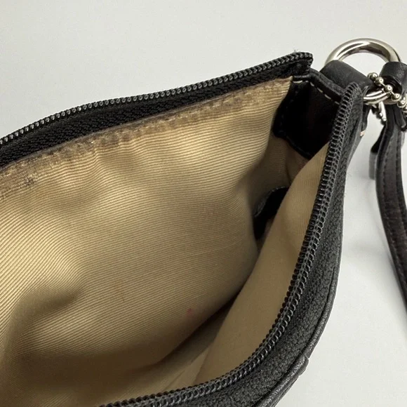 COACH Legacy Black Pebble Leather Wristlet - Picture 7 of 7